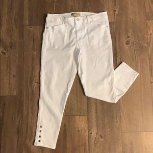 White straight legged jeans